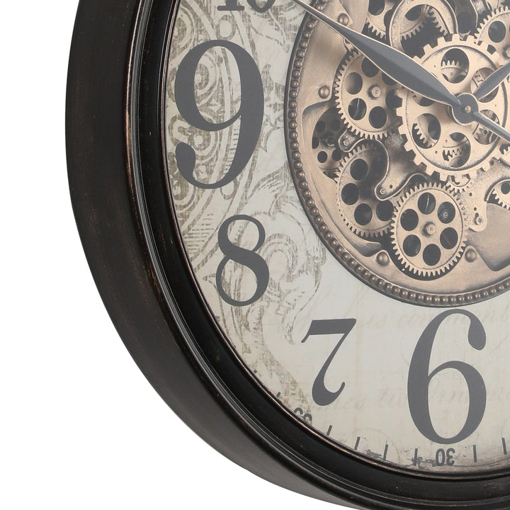 Chilli Wall Clock Robespierre Round Industrial Age Wall Clock Black w Natural Brand