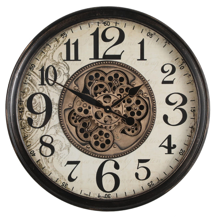 Chilli Wall Clock Robespierre Round Industrial Age Wall Clock Black w Natural Brand