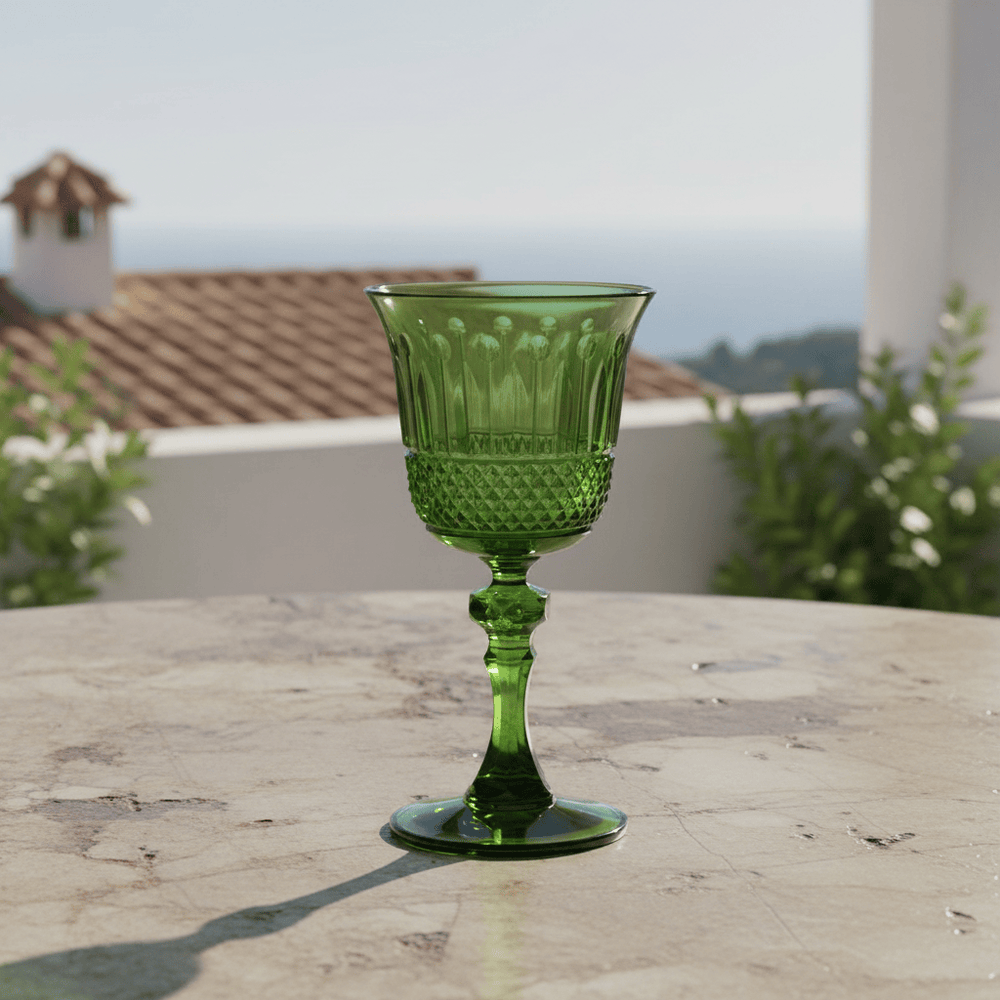 Mario Luca Giusti Nuova Italia Goblet Green Brand Water Glass