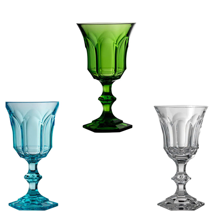 Mario Luca Giusti Wine Goblet Mario Luca Giusti Victoria Albert Set of 3 Goblet Green - Clear - Turquoise Brand