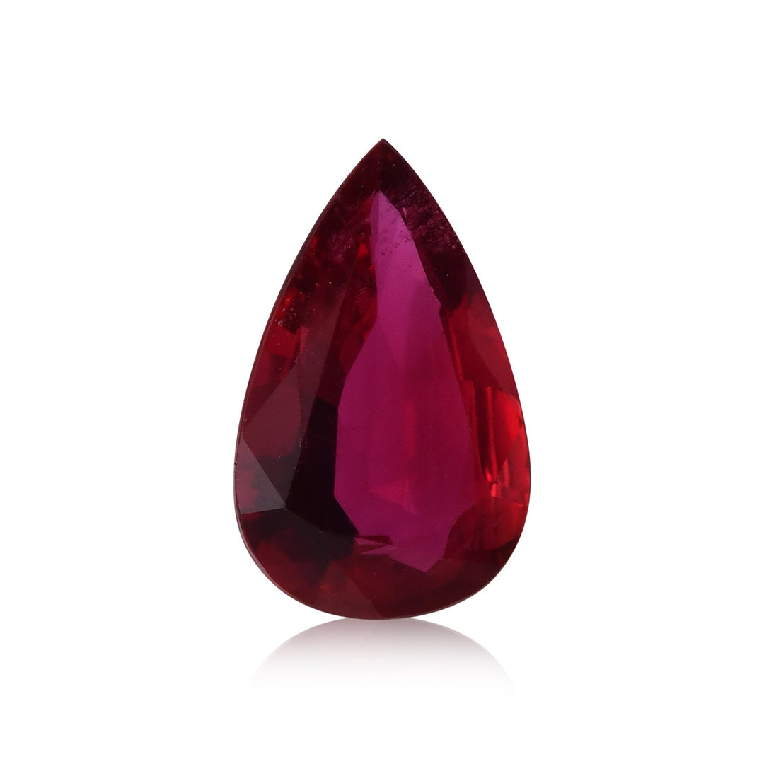 3.05 Carat Red MOZAMBIQUE Pear Ruby CD No Heat