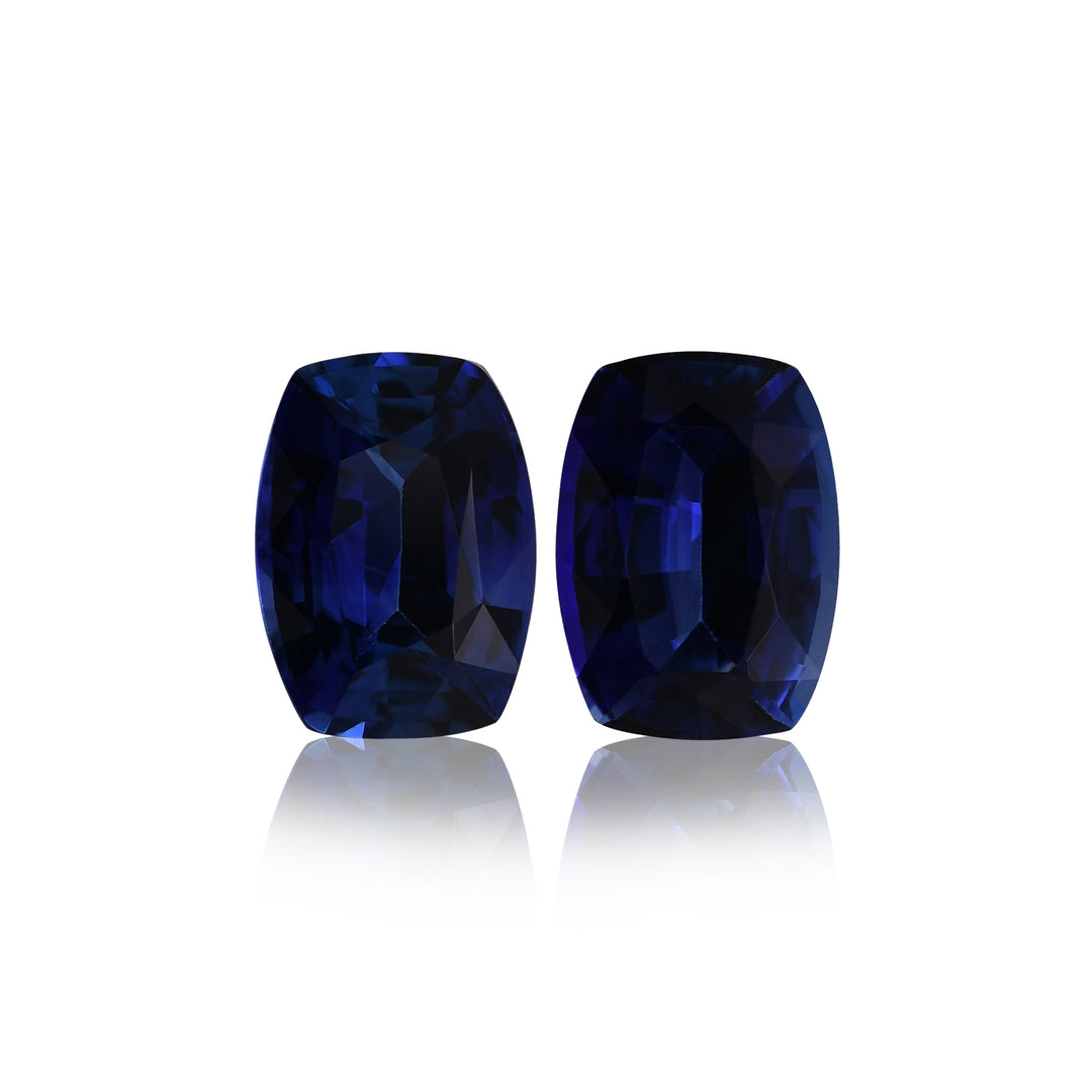 3.21 Carat Blue SRI LANKAN Cushion Sapphires Pair