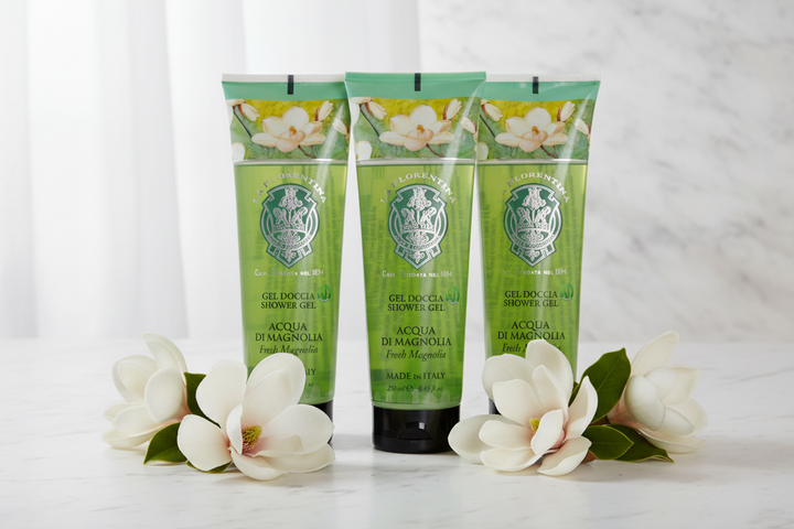 La Florentina Magnolia Shower Gel Set of 3 - Lifestyle